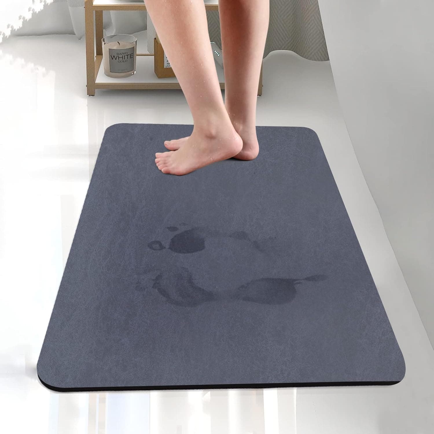 Diatomaceous Earth Bath Mat Bathtub Mat Soft Fast Drying Non Slip Bath Stone Mat Shower Mat Super Absorbent Washable Bathroom Floor Mat