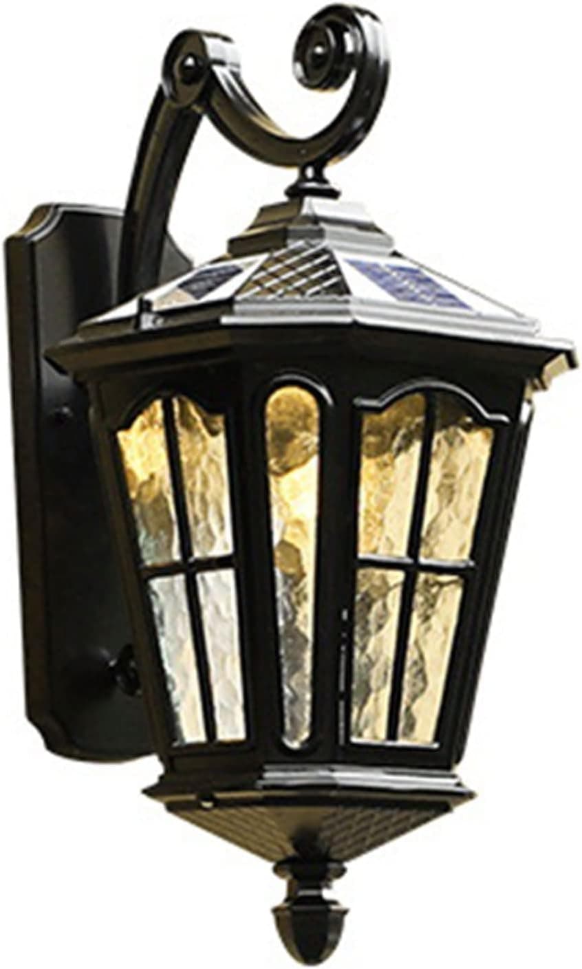 Solar Outdoor Wall Light Waterproof Exterior Wall Lantern Wall Mounted Matte Black Wall Sconces for Patio Porch Entryway Front Door Backyard Lighting Fixtures