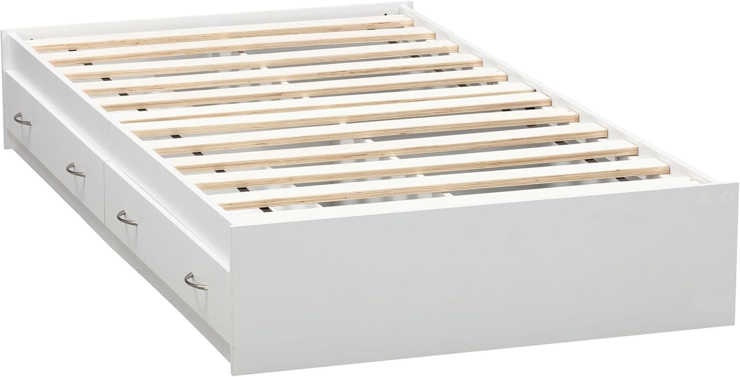 American Furniture Classics Model 6000 Twin Sized White Mates Bed with Two Drawers