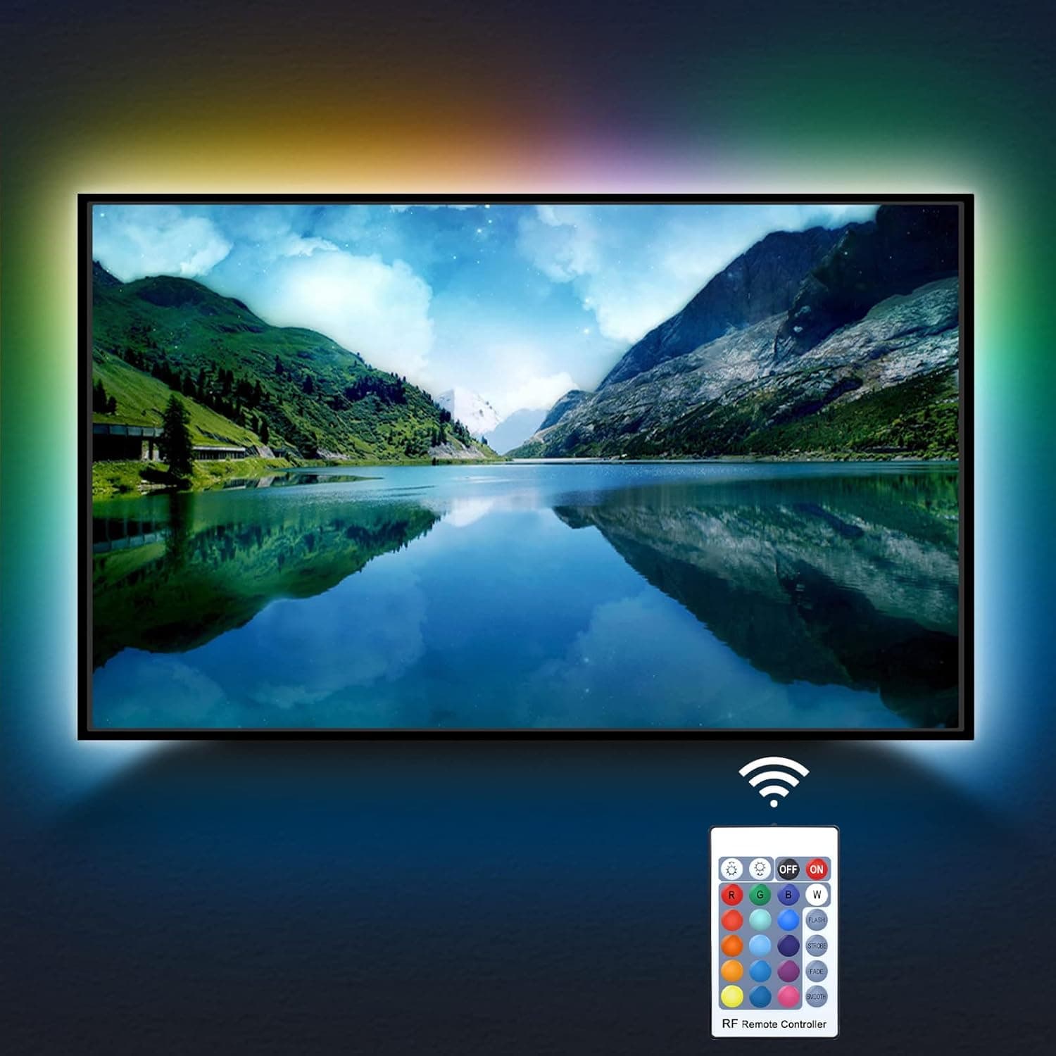 LED TV Backlight kit with Remote, 9.9ft Suitable for 40-65 inch TV -16 Colors 4 Dynamic Lighting Effects, Bias Lighting for HDTV