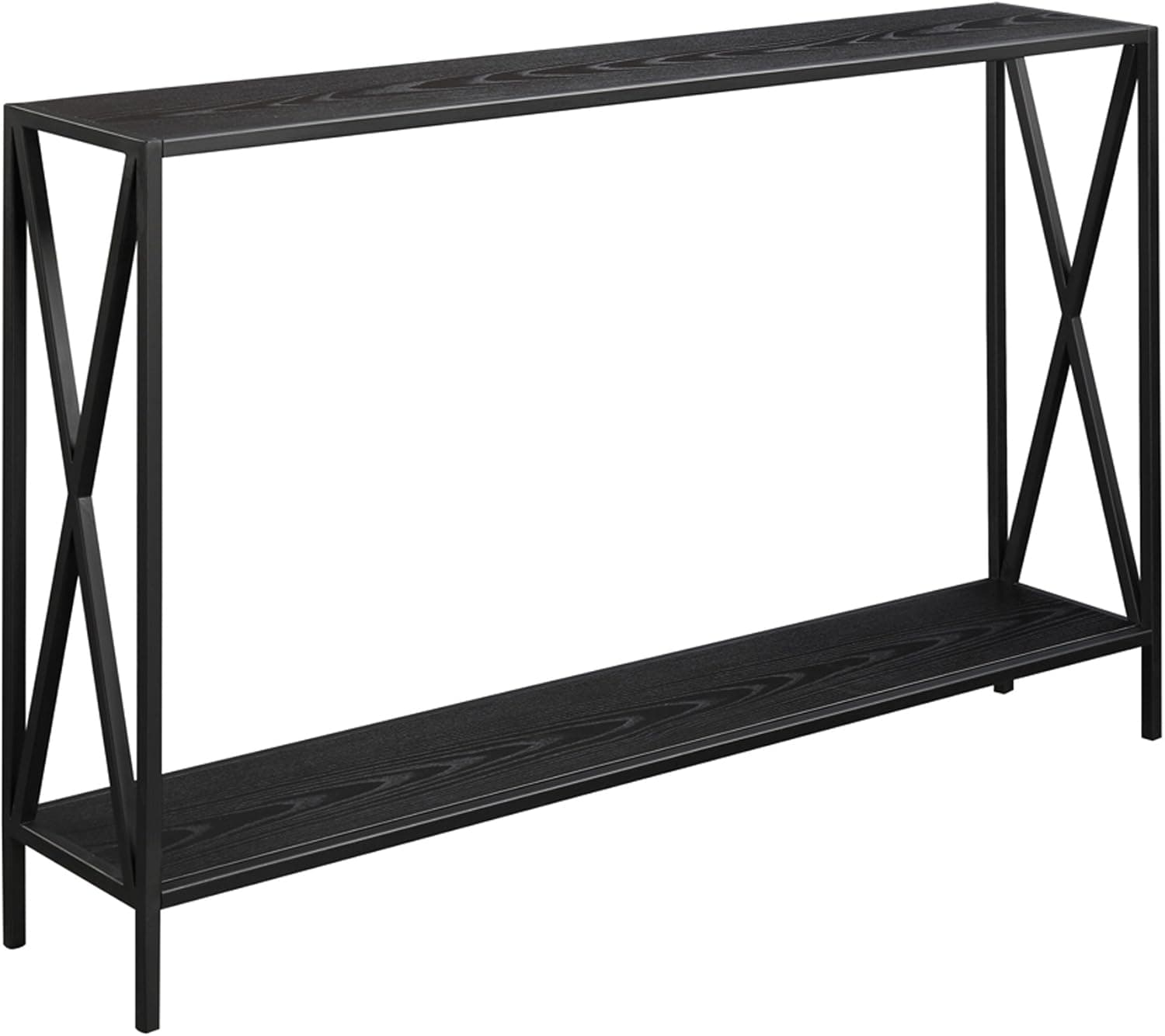 Convenience Concepts Tucson Console Table 47.25" - Modern Sofa Table with Storage Shelf, Entryway Hall Table for Living Room, Black