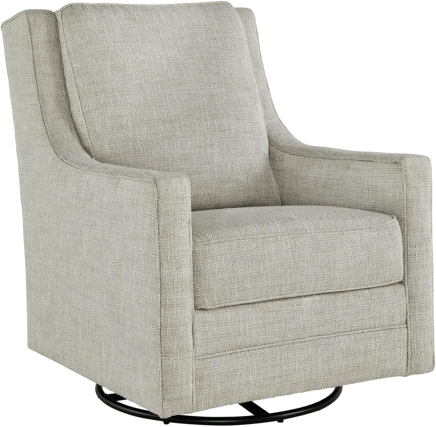 Signature Design by Ashley Kambria Casual Upholstered Swivel Glider Accent Chair, Gray