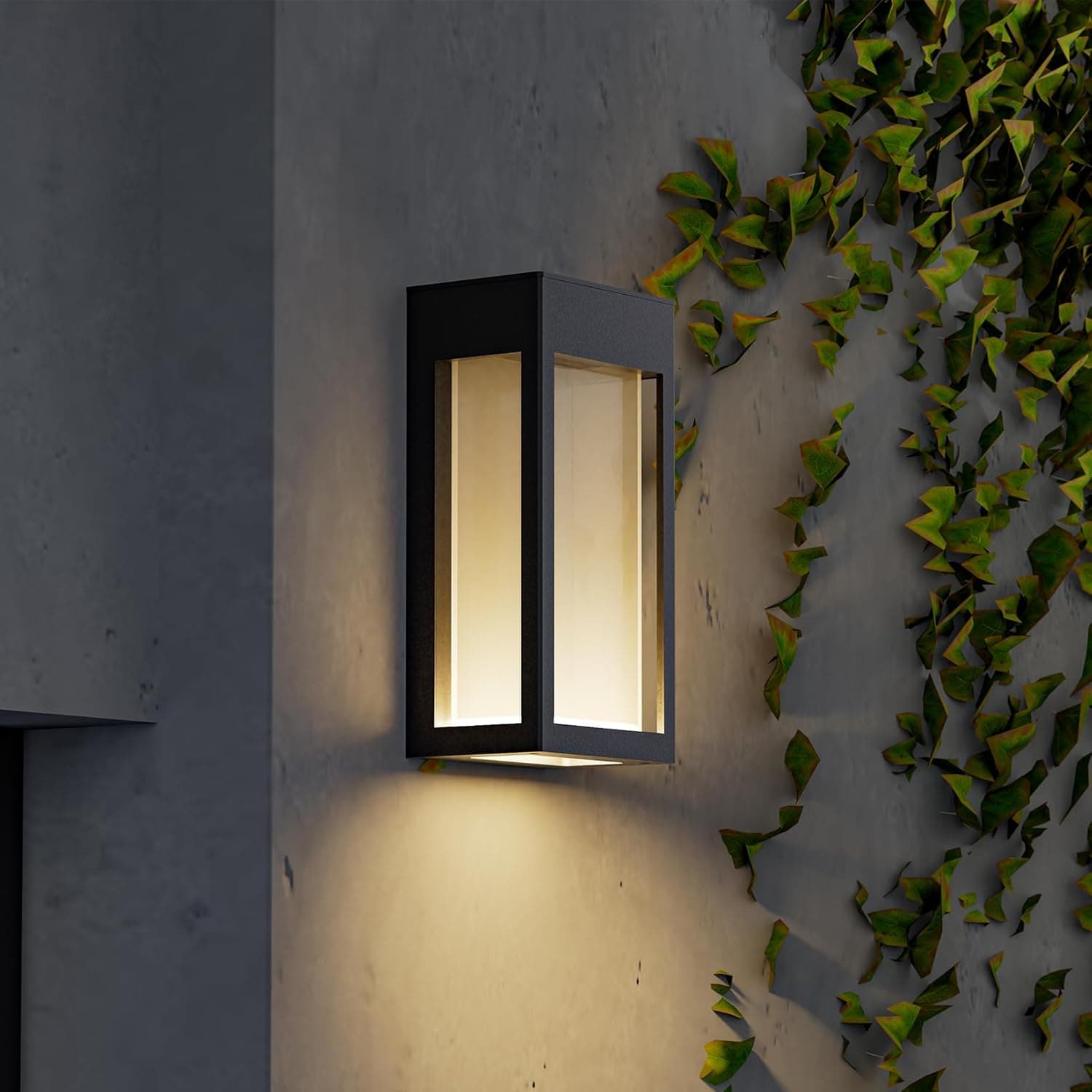 Solar Yard 4-Pack Outdoor Wall Lights, Light Fixture, LED Exterior Lighting fixtures for Outside, Front Porch Lights, Waterproof Wall Sconce Lantern Lamp for House, Patio, Doorway, Frosted Square