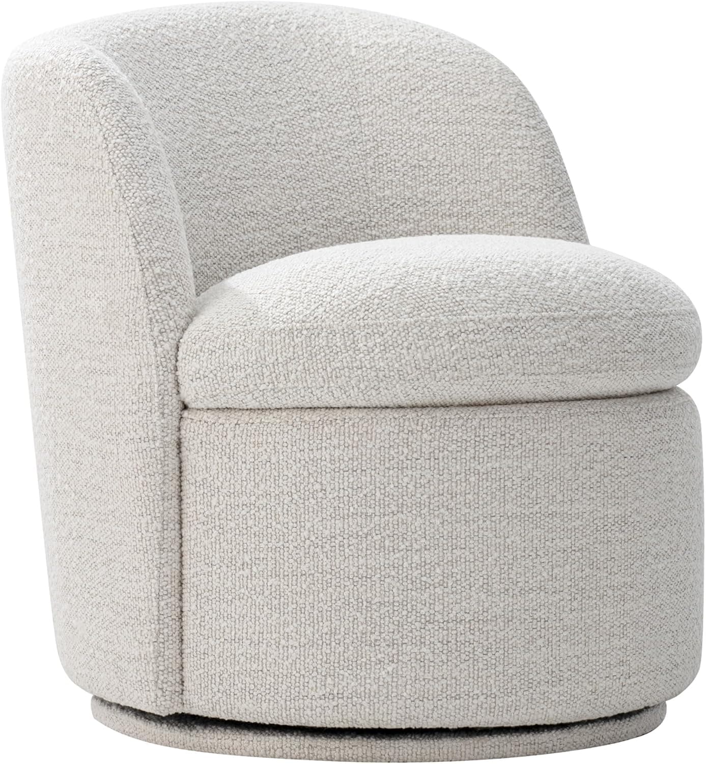 CHITA Swivel Barrel Chair, FSC Certified Comfy Upholstered Boucle Accent Chair for Living Room, Cream