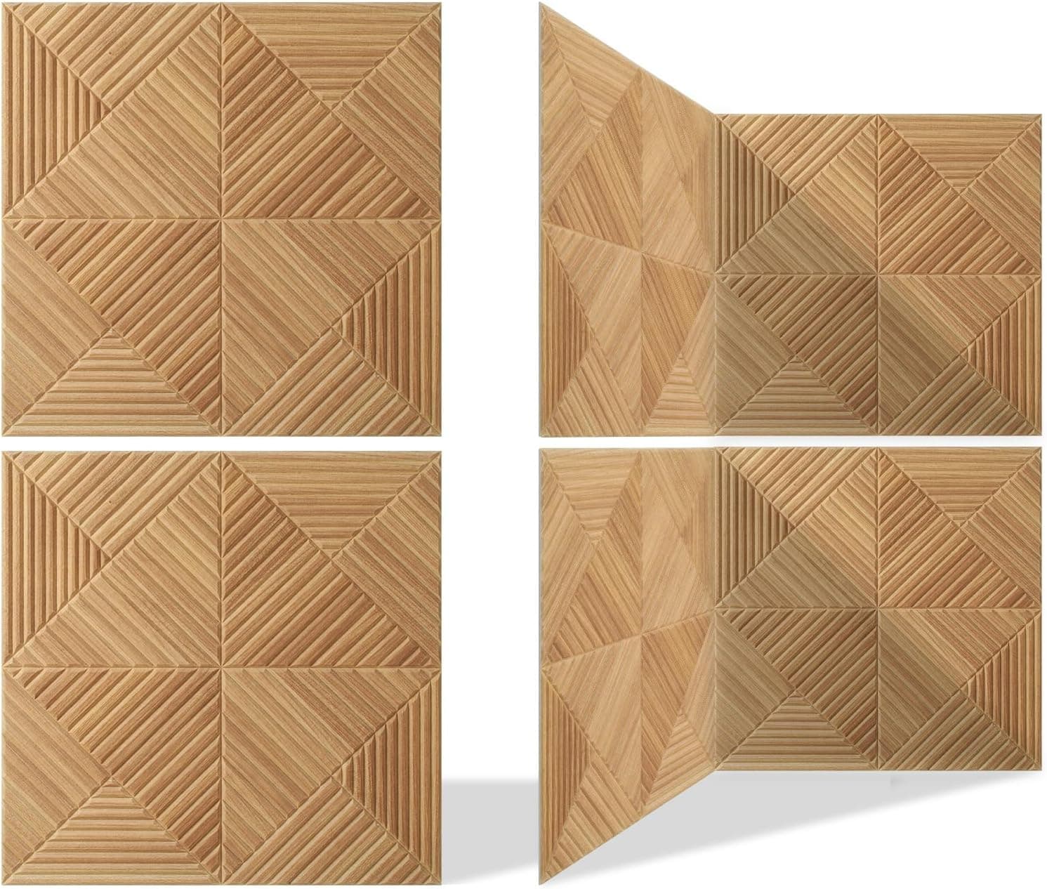 6 Pack Large Acoustic Panels,23.6 x 23.6 Inches Soundproof Wall Panels,Decorative Sound Panels,Self-Adhesive Acoustic Wall Panels,Decorative Soundproof Panels for Home Studio Office,Log color