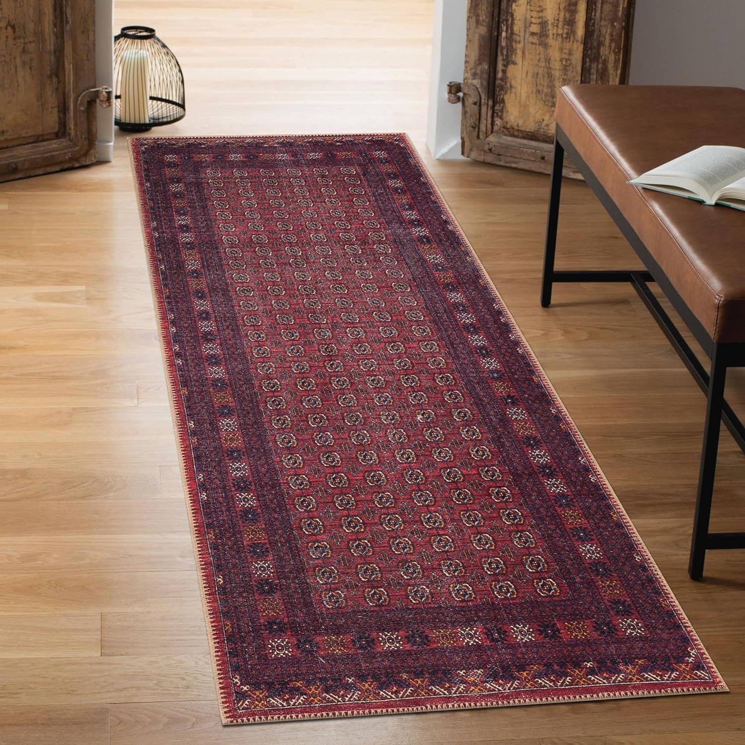 Keen Home Design 2x10 Rug - Machine Washable Runner with Non-Slip Backing, Ideal for Hallway, Entryway, Kitchen, Laundry Room - Vintage, Easy Clean, Durable, Low Pile Rug - (2'6" x 10')