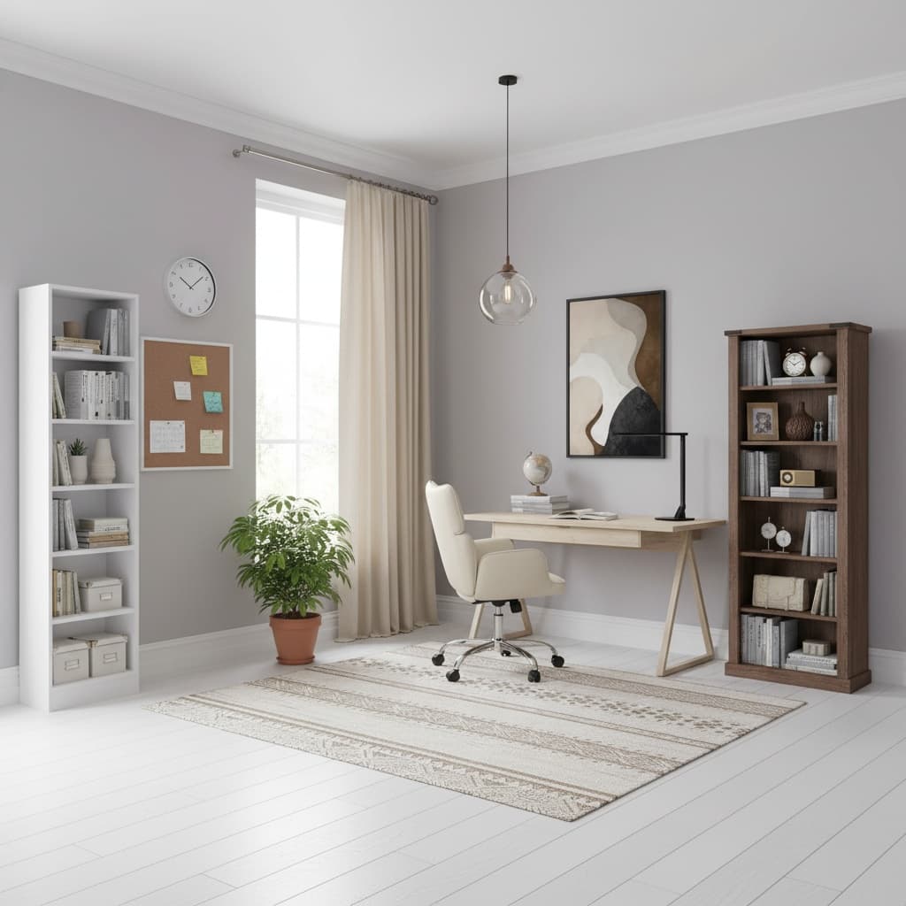 Design a Classic Home Office with a Timeless Neutral Palette
