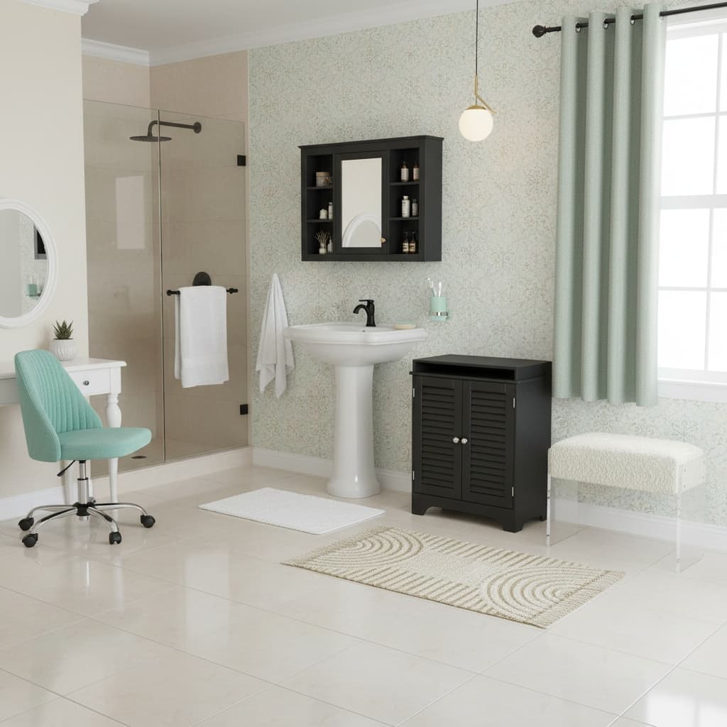 Designing a Classic Bathroom with a Pastel Color Palette for Elegance and Calm