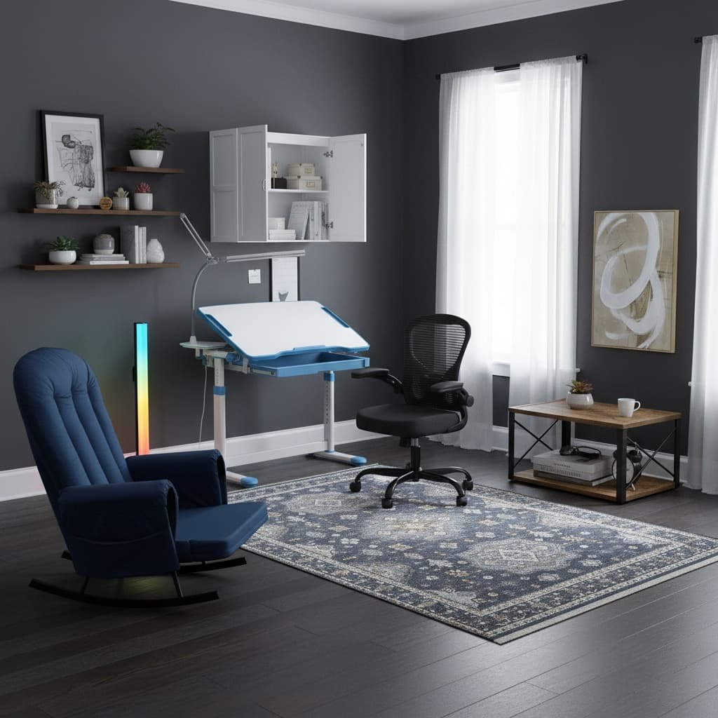 Design a Japanese Style Home Office with a Monochrome Color Scheme