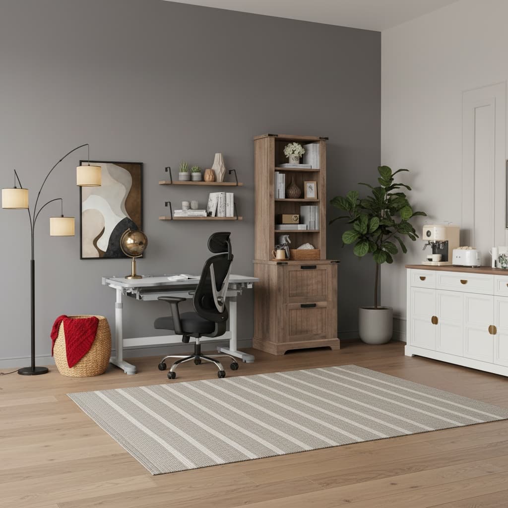 Design a Classic Home Office with a Monochrome Color Scheme