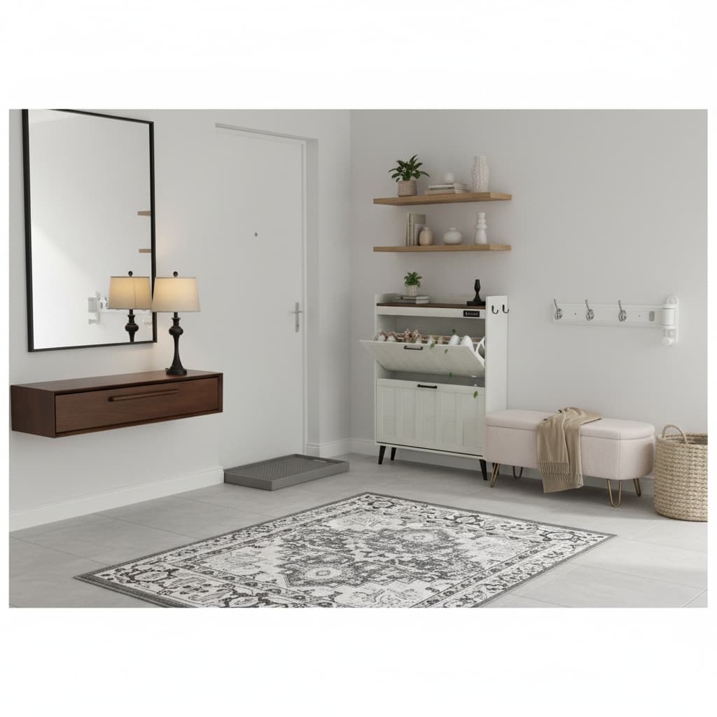 Designing a Minimalist Entryway Mudroom with a Neutral Color Palette