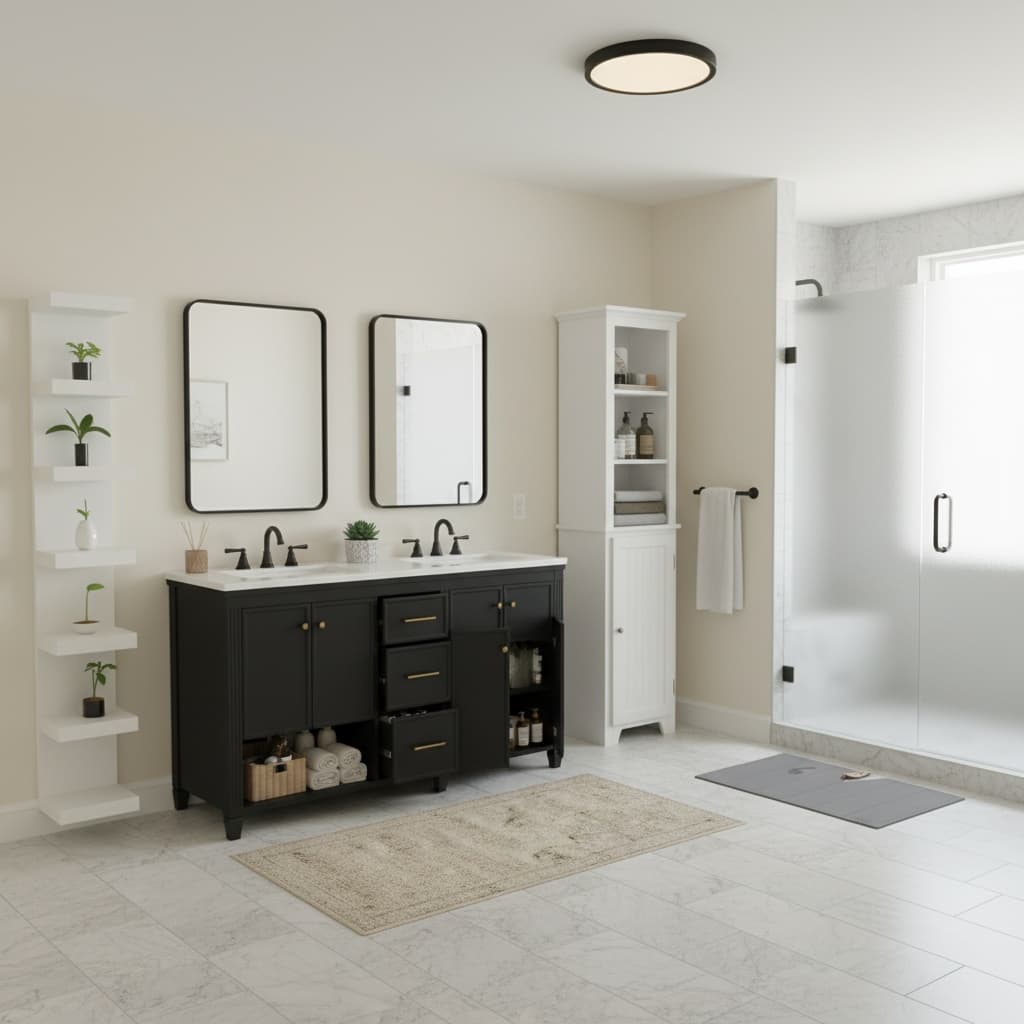 Design a Minimalist Bathroom with a Neutral Palette: Timeless Elegance for Every Budget