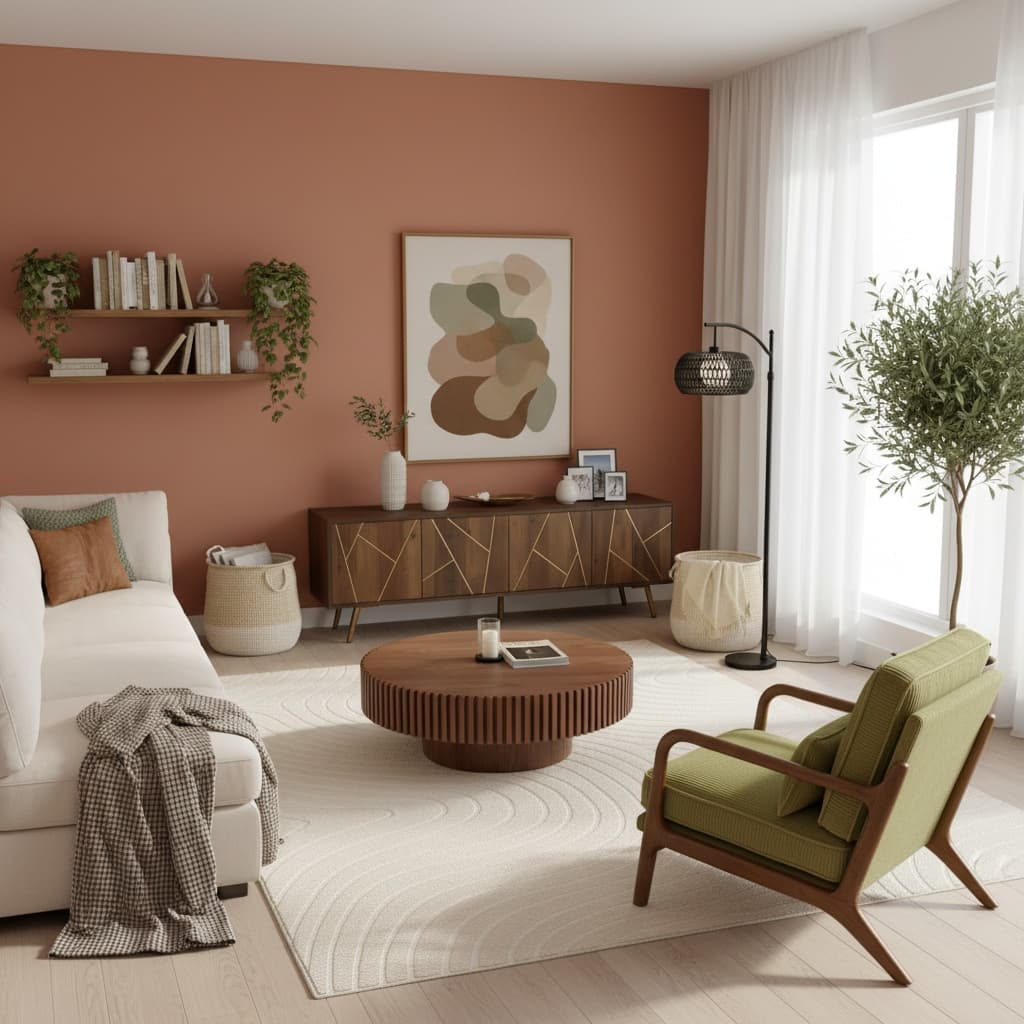 Design Your Futuristic Living Room with Earth Tones: A Blend of Modern and Natural Elegance