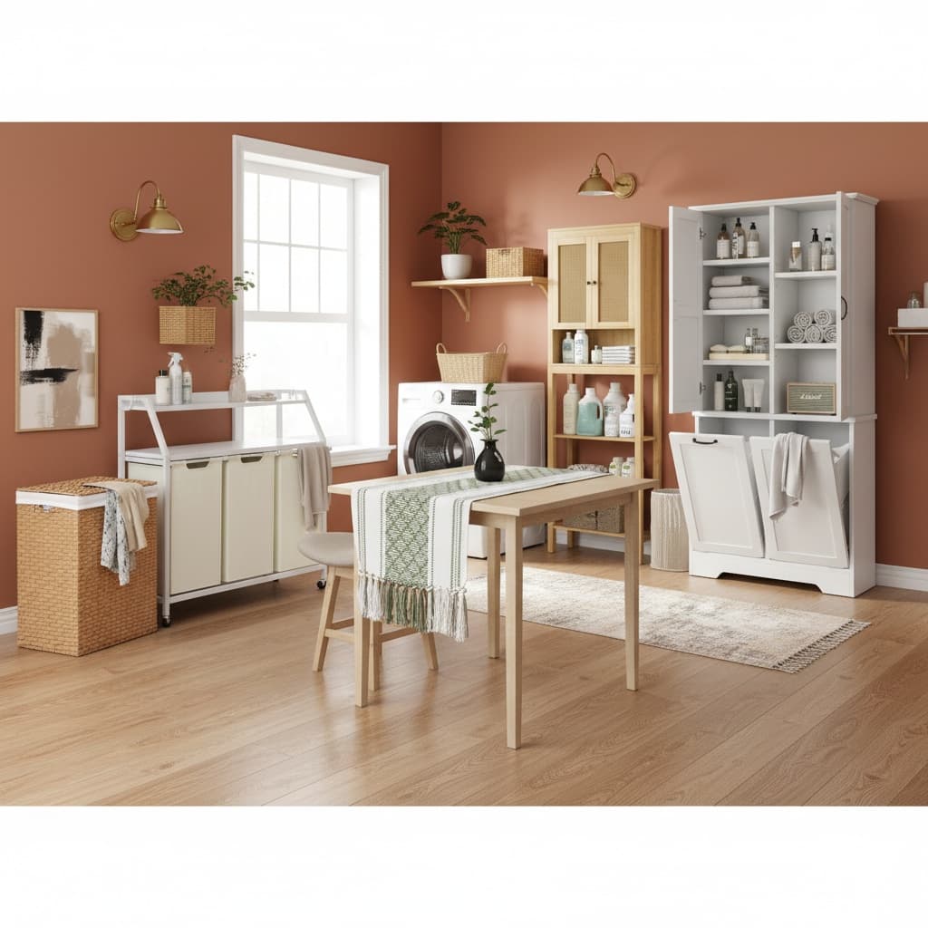 Create a Cozy Rustic Laundry Room with Earth Tone Colors