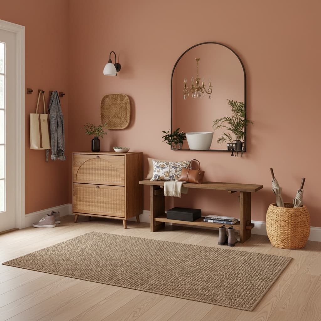Design a Classic Entryway/Mudroom with an Earth Tones Color Scheme