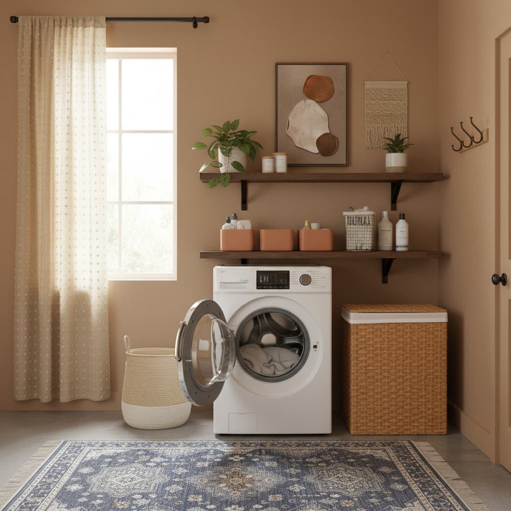 Transform Your Laundry Room with Industrial Style and Earth Tones