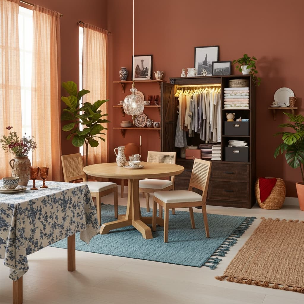 Design a Bohemian Dining Room with an Earth Tones Color Scheme