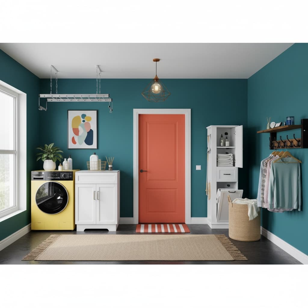 Transform Your Laundry Room with a Bold Tropical Style and Vibrant Colors