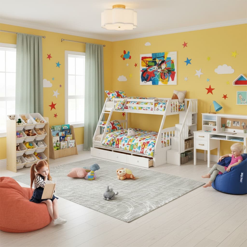 Designing a Minimalist Kids Room with a Bold Color Scheme That Shines