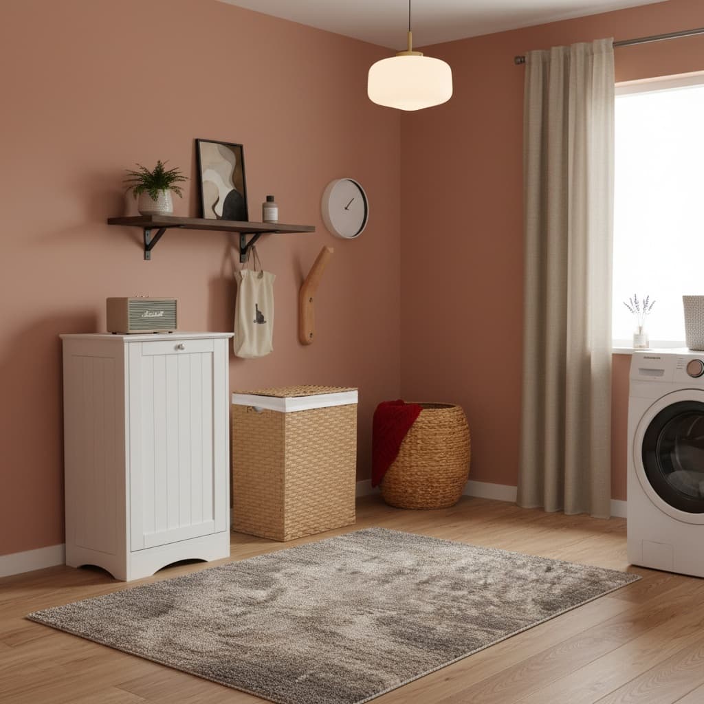Design a Modern Laundry Room with an Earth Tones Color Scheme