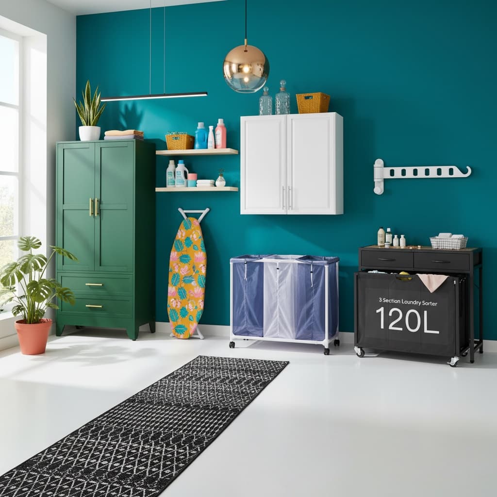 Transform Your Laundry Room with Vintage Style and Bold Colors