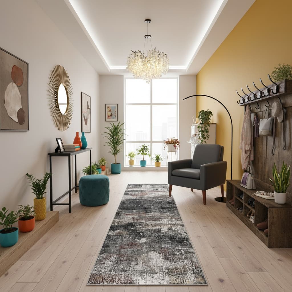 Transform Your Hallway with Vintage Style and Bold Colors