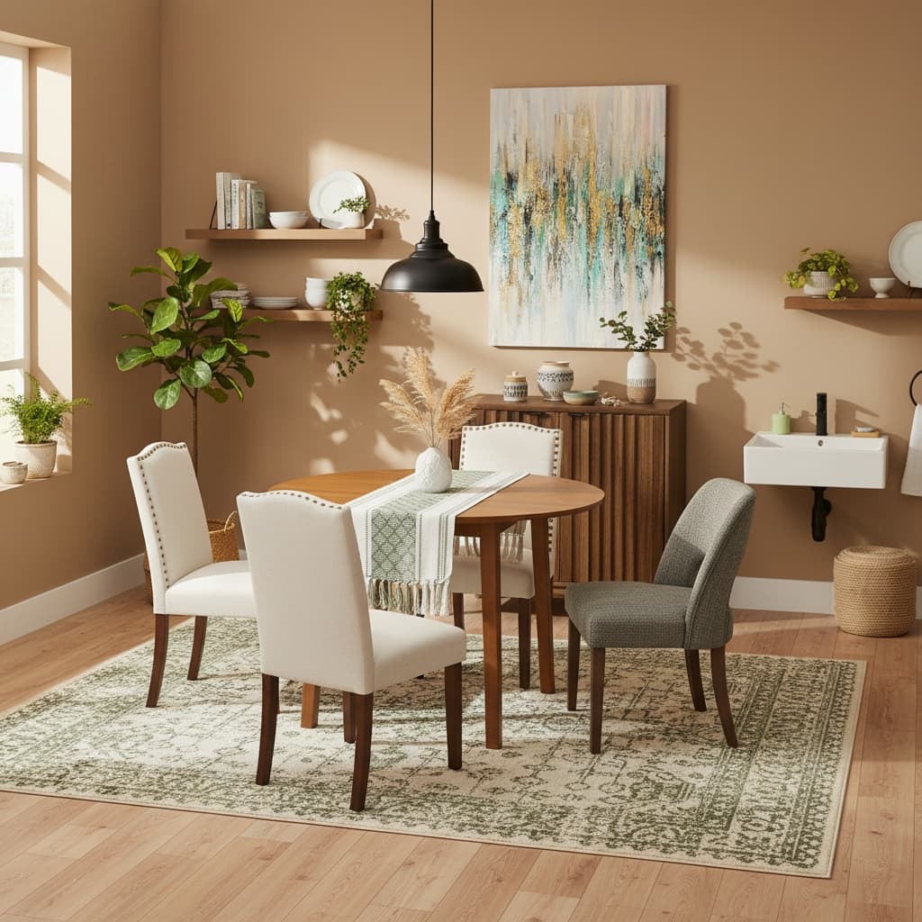 Create an Industrial Dining Room with Earth Tones: A Home Interior Design Guide