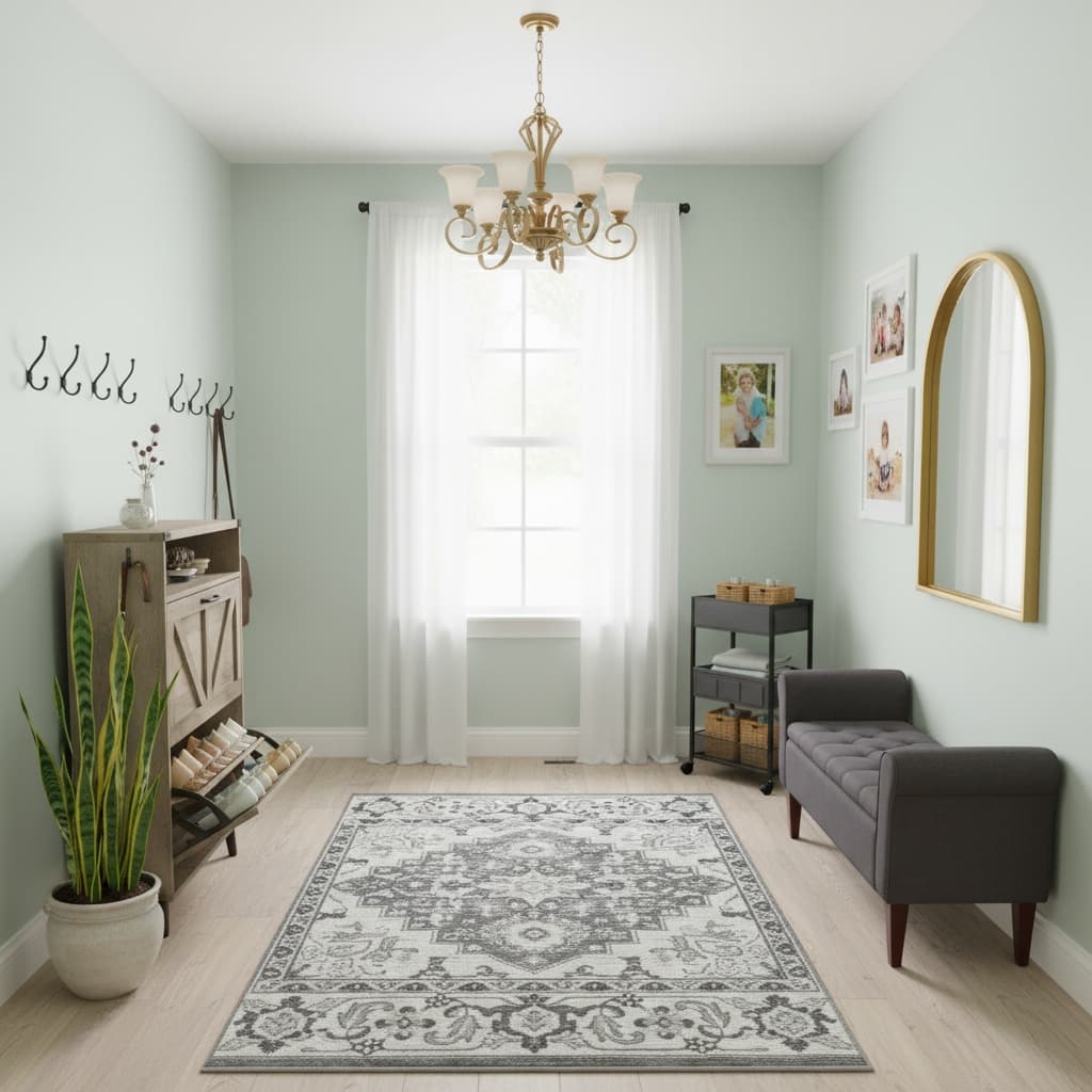 Industrial Entryway & Mudroom Ideas with a Soft Pastel Touch