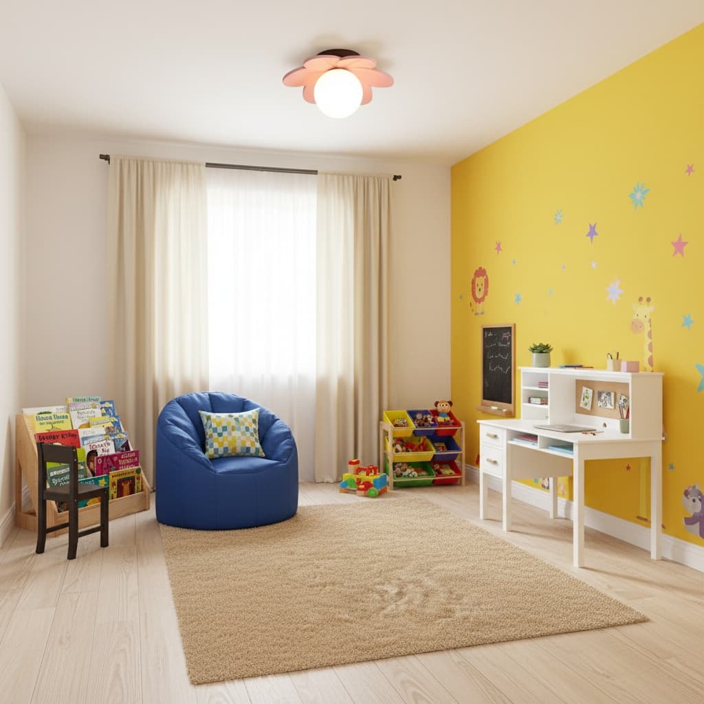 Designing an Industrial Kids' Room with a Bold Color Palette