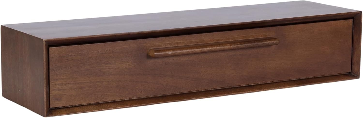 Kate and Laurel McCutcheon Modern Floating Console Table for Entryway, 30 x 9 x 6, Black, Decorative Transitional Floating Entryway Table for Use as Living Room Storage Wall Shelf