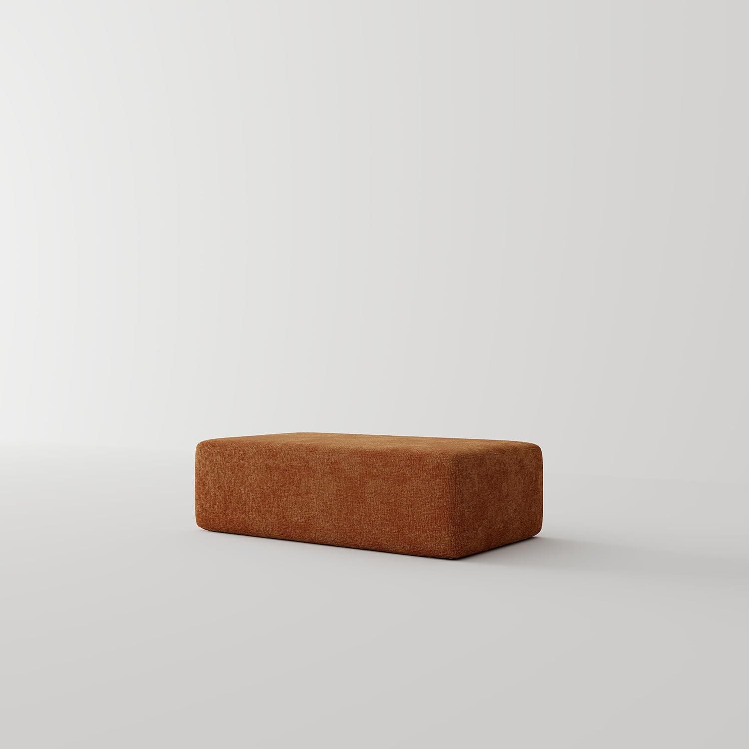 Acanva Oversized Modular Sectional Sofa with Removable Washable Slipcovers, Modern Low Profile Deep Seat Couch for Living Room, Chenille-Tangerine, Armrest/Ottoman