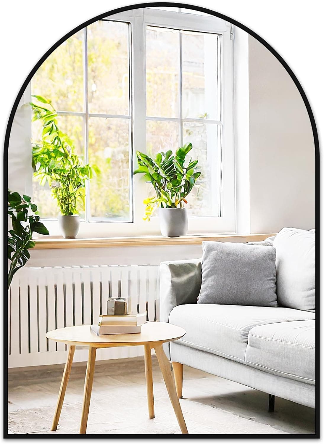 Fabuday Big Arch Mirror for Bathroom 30x40 - Large Black Arched Wall Mirror for Over Sink, Wide Metal Frame Vanity Mirros for Bedroom, Living Room, Dresser, Entryway Decor