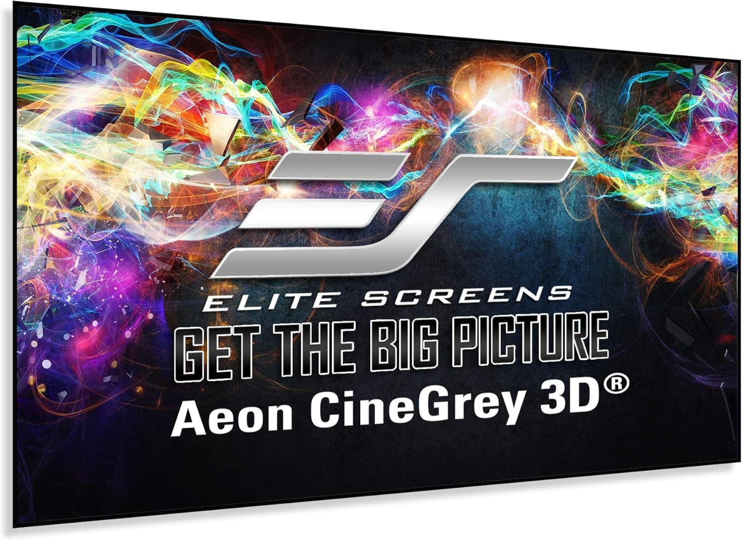 Elite Screens Aeon CineGrey 3D, 100" Fixed Frame CLR/ALR Projector Screen 16:9, Standard Throw Projection, Edge Free Ceiling & Ambient Light Rejecting, Wall-Mounted, for Movie Home Theater, AR100DHD3